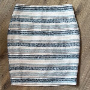 Ann Taylor Striped Mini Pencil Skirt